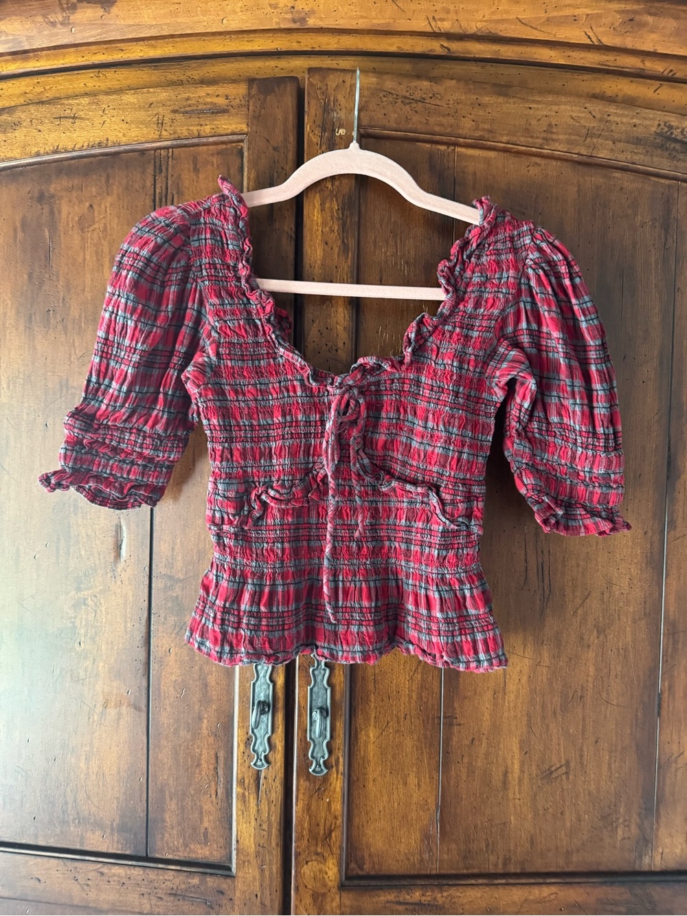 Damson Madder Megan Plaid Top Size US 2 - Picture 5 of 8